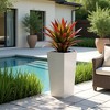 Metal Tapered Planter – Large Outdoor & Indoor Garden Plant Pot with Drainage Hole and Rubber Plug, Stylish Burnished Grey Finish for Home and Patio - 2 of 4
