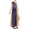 LA LEELA Women's Open Front Summer Vacation Beachwear Long Bathing Suit Duster Beach Casual Holiday Swim Suit Swimwear Coverups M-L Blue, Solid - 2 of 4