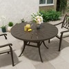 CLIHOME 48" Cast Aluminum Round Dining Table with Umbrella Hole - 2 of 4