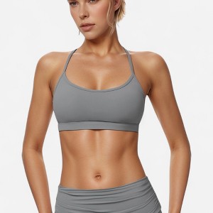 Anna-Kaci Active Women's Strappy Active Sports Bra with Scoop Neckline Thin Back Straps and Stretch Compression Fabric - 1 of 4
