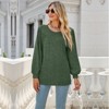 Coolmee Women's Blouses Dressy Casual Long Sleeve Shirts Clothing Puff Sleeve Tunic Tops with Smocked Cuffs - 2 of 4