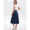INSPIRE CHIC Women's Denim Button Down Front Slit High Waisted Pockets A Line Midi Skirts - 4 of 4