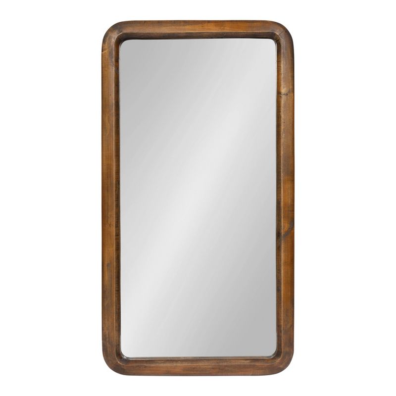 17&#34; x 32&#34; Pao Framed Wood Wall Mirror Walnut Brown - Kate and Laurel, 1 of 7