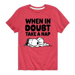 Boys' - Peanuts - When In Doubt Take A Nap Short Sleeve Graphic T-Shirt - 1 of 4