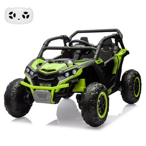Jojoka 24V Ride On UTV for Kids, 2 Seater 4WD Electric Truck w/ Remote Control,2 Speed Adjustment, Led Lights,Music Player - 1 of 4