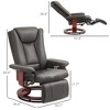 Modern RV Recliner Chair, PU Leather Swivel Recliner Armchair with Footrest for Living Room - 3 of 4