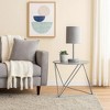 Royal Hampton Accent Table with Open Geometric Base and Round Top, Gray - 2 of 4