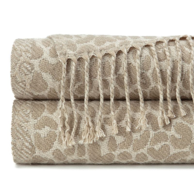 Chanasya Leopard Acrylic Throw Blanket With Tassels, 4 of 8
