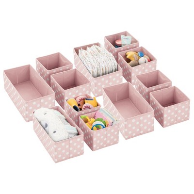 Mdesign Kids Fabric Dresser Drawer/closet Storage Organizer, Set Of 12 Pink Target