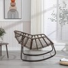 GDFStudio Charlotte Outdoor Oversized Rattan Egg Rocking Chair with Cushion - 3 of 4