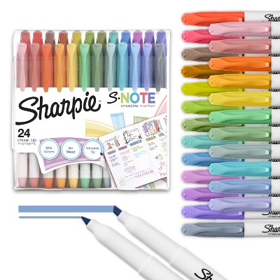 Sharpie S-Note 24pk Creative Marker Highlighters Chisel Tip Multicolored: Fine Point, Double Tip, Art & Stationery Set