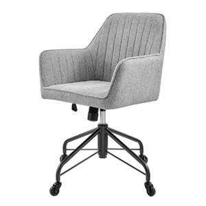 New Pacific Direct Thompson Fabric Swivel Office Arm Chair - 1 of 4