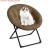 Living Room Saucer Chair, Faux Fur Comfy Folding Chair w/Metal Frame, Soft Plush Folding Lounge Chair, Reading Chair - 3 of 4