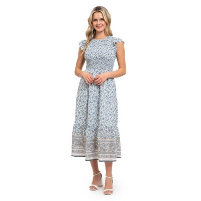 August Sky Women`s Smocked Tiered Dress