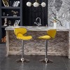 Roundhill Furniture Masaccio Velvet Upholstered Adjustable Swivel Barstool, Yellow, Set of 2 - 3 of 4