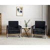 Set of 2 Idmon Contemporary Tufted Wooden Upholstered Club Chair with Metal Legs for Bedroom and Living Room Club Chair| ART OF LIVING DESIGNS - 2 of 4