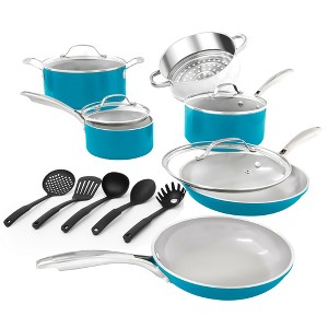 Gotham Steel Nonstick Pots and Pans 15 Piece Set Ceramic Cookware Kitchen Set - 1 of 4