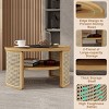 2-Tiered Round Wood Coffee Table, Wood Coffee Table Round, Coffee Table With Storage-Cuddlewood - 3 of 4