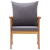 vidaXL Garden Chair Set of 2 Dark grey, Natural wood Solid acacia wood - 4 of 4