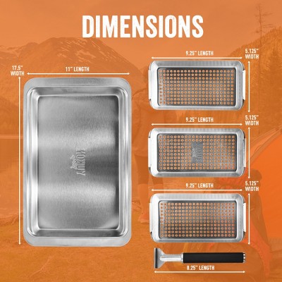 Stainless Steel BBQ Grill Basket Set with Clip-On Handle