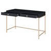 Vynxaria Black High Gloss Gold Desk Luxury Finish Writing Table Functional for Home Office Vanity Setups - 4 of 4