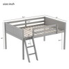 NicBex Full Size Low Loft Bed with Ladder,Loft Bed Frame with Guardrails,Bed Frame for Kids,Box Spring Not Required,Gray - 3 of 4