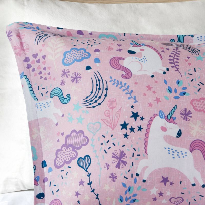 Laila Cotton Reversible Unicorn Print Kids' Comforter Set - Urban Habitat, 4 of 10