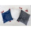 Kumasinova 20” Square Velvet Holiday Throw Pillows,Snowflake Couch Pillows with Hidden Zipper,Embroidered Decorative Pillows for Bed - 3 of 4