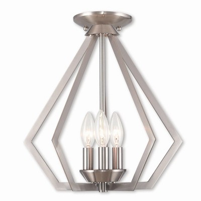 Brushed Nickel 3-Light Mini Crystal Chandelier