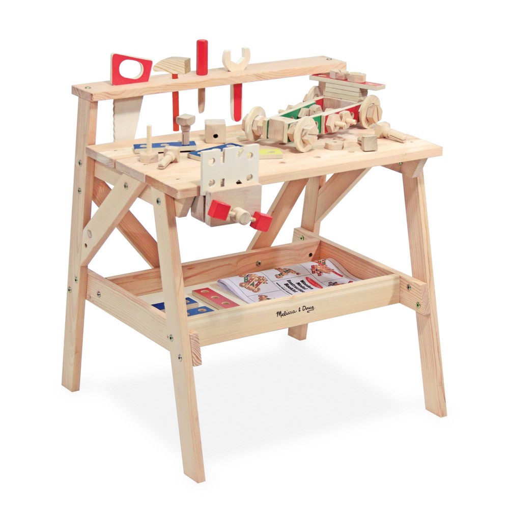 Photos - Role Playing Toy Melissa&Doug Melissa & Doug Solid Wood Project Workbench Play Building Set 