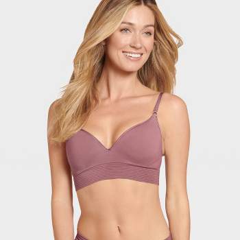 Jockey Women's Bras Forever Fit V-Neck Molded Cup Lace Bra, Hazy Violet, 3X  - Discount Scrubs and Fashion