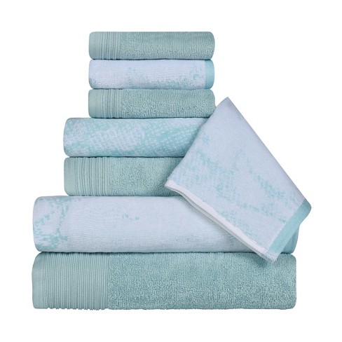 Diamond Jacquard 6 Piece Bath Sheet Lagoon