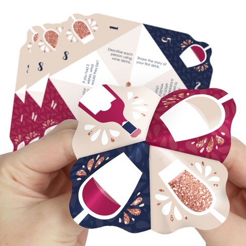 Big Dot of Happiness But First, Wine - Wine Tasting Party Cootie Catcher Game - Conversation Starters Fortune Tellers - Set of 12 - image 1 of 4