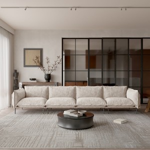 WJShome Sectional Couches For Living Room, Velvet 147" Modern 4 Seater Sofa, 8" High Metal Legs - 1 of 4