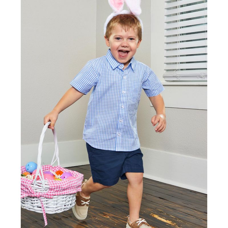 RuffleButts Toddler Short Sleeve Button Down Shirt, 3 of 4