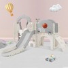 Toddler Slide and Swing Set 7 in 1, Kids Playground Climber Slide Playset with Basketball Hoop,Tunnel for Babies Indoor & Outdoor,grey and white - 4 of 4