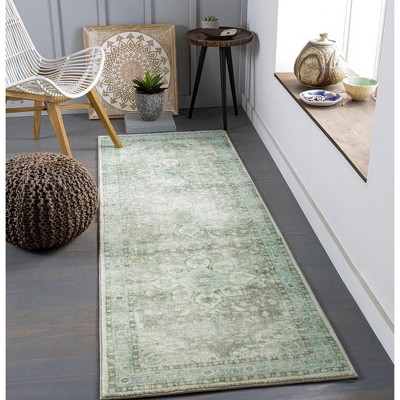 Heiereind Sage and Gray Hand-Knotted Oval Area Rug