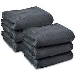 Sure-Max Moving & Packing Blankets - Ultra Thick Pro - 72" x 40" - Professional Quilted Shipping Furniture Pads Black - 6 Pack