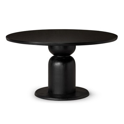 Maven Lane Mila Contemporary Round Wooden Dining Table in Refined Black Finish