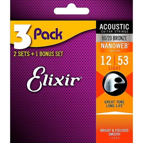 Elixir Light Nanoweb Acoustic Guitar Strings Target