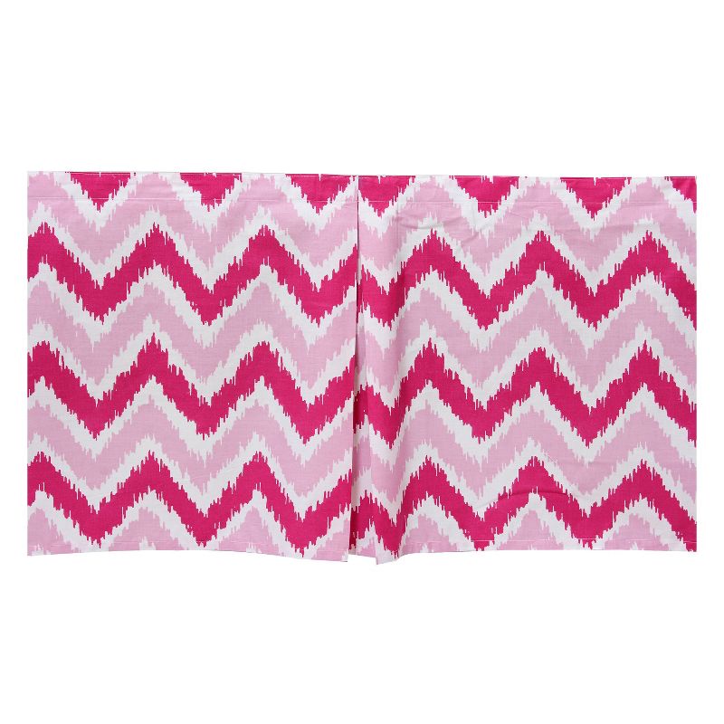 Bacati - MixNMatch Pink Zigzag Crib or Toddler ruffles/skirt, 3 of 4