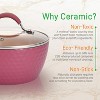 NutriChef NCCW11GD-MAR 11 Piece Nonstick Ceramic Coating Elegant Diamond Pattern Kitchen Cookware Pots and Pan Set with Lids and Utensils, Marron Pink - image 4 of 4