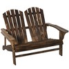 Outsunny Outdoor Adirondack Chair, Wooden Loveseat Bench, Lounger Armchair with Flat Back for Garden, Deck, Patio, Fire Pit - 4 of 4