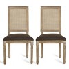 Set of 2 Regina French Country Wood and Cane Upholstered Dining Chairs - Christopher Knight Home - 2 of 4