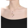 Guili Sterling Silver 18K Rose Plated Multi Color Cubic Zirconia Assymetrical Spring Ring Pendant Necklace, a Trendy and Colorful Design - 4 of 4