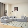 130'' Striped Corduroy Modular U-Shaped Sectional Sofa with Reversible Chaise Lounge, Deep Seats, Freely Configurable Layout, No Assembly Required - 3 of 4