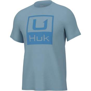 HUK Men's Short Sleeve Performance Shirt - Stacked Logo Tee