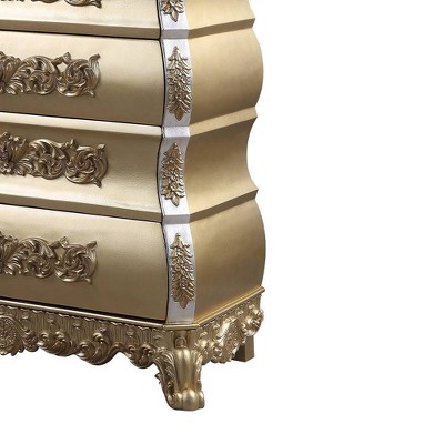 Seville Gold Finish Vertical Chest with Carved Details