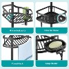 HAMITOR Corner Shower Caddy Tension Pole: Rustproof 4-Tier Bathroom Organizer Shelves for Bathtub Shampoo Storage Black - 2 of 4