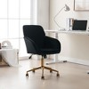 Modern Home Office Desk Chair, Armless Cross Legged Office Desk Chair, Fabric Padded Modern Swivel Height Adjustable for Home Office-The Pop Home - 4 of 4